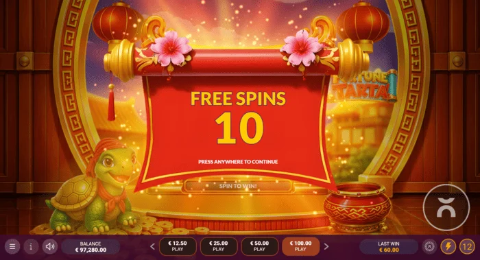 Fortune Tarta - Free Spins triggered